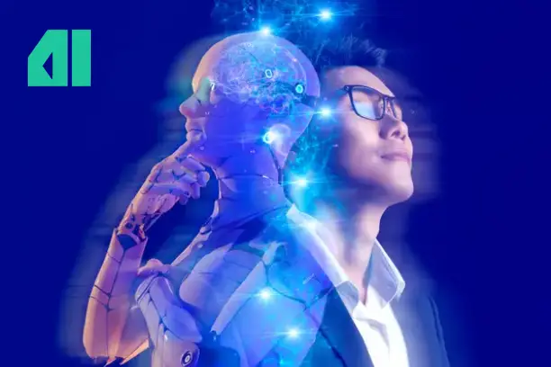 AI FireLabs CIC. AI generated image human and machine.