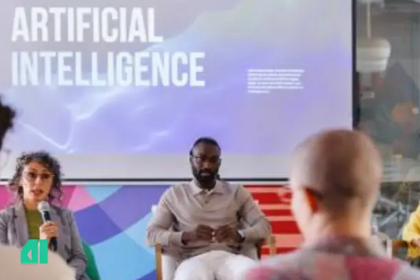 Meeting taking place with an AI expert